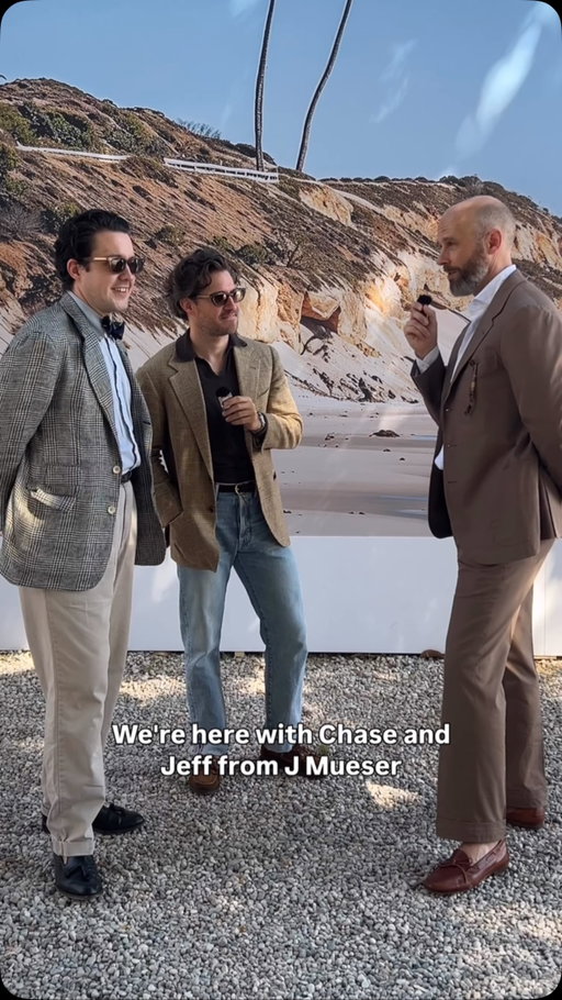 A little video we did last week at Pitti, chatting to Chase and Jeff from J.Mueser. Can Simon identify everything the guys are wearing?