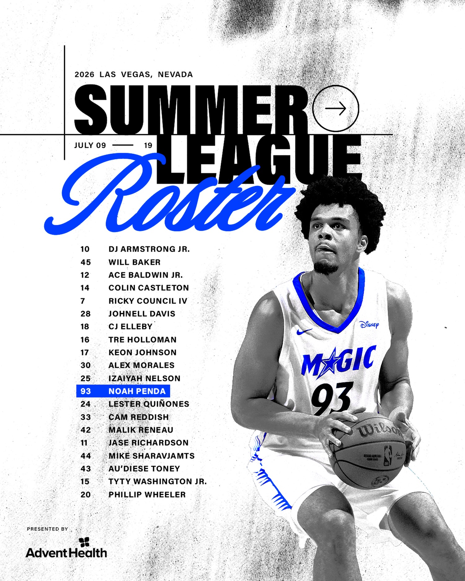2026 Orlando Magic Summer League roster ☀️

@adventhealthcfl