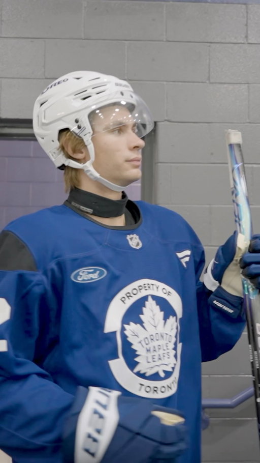 First time on the ice as a Maple Leaf 🍁 @gavin_mckenna27
