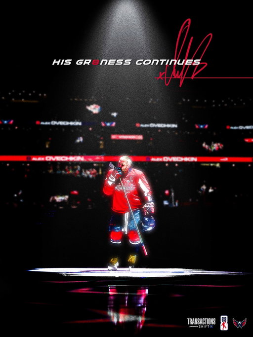 IT’S SO NOT O-VER, BABES

The Washington Capitals have re-signed captain Alex Ovechkin to a one-year contract extension. Ovechkin’s contract will carry an average annual value of $4.25 million.