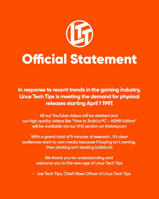 Statement from Joe, our Chief Vibes Officer