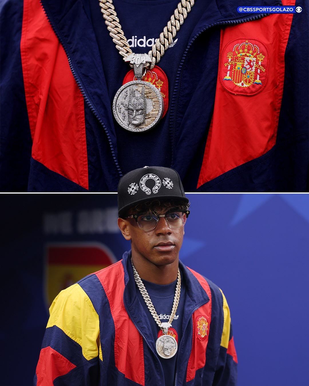 Lamine Yamal really rocked up to a World Cup Round of 32 fixture wearing a custom Batman chain 🦇🇪🇸