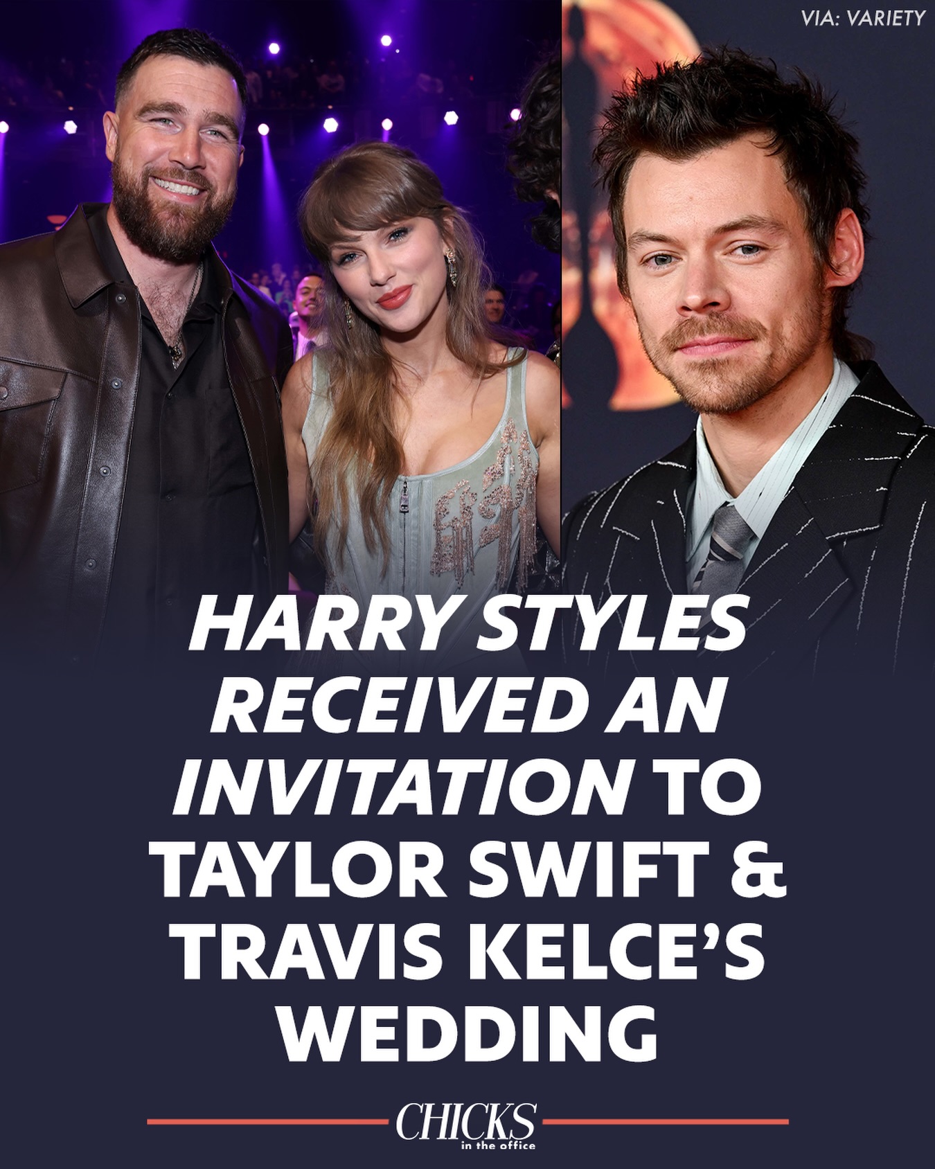 Variety reports that Harry Styles received an invitation to Taylor Swift’s wedding, although he won’t be able to attend due to his tour. However, his fiancé Zoë Kravitz is expected to attend.