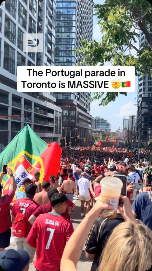 Portugal fans have officially taken over Toronto 🤯🇵🇹 WOW‼️ 

#toronto #portugal #fifa #worldcup2026
