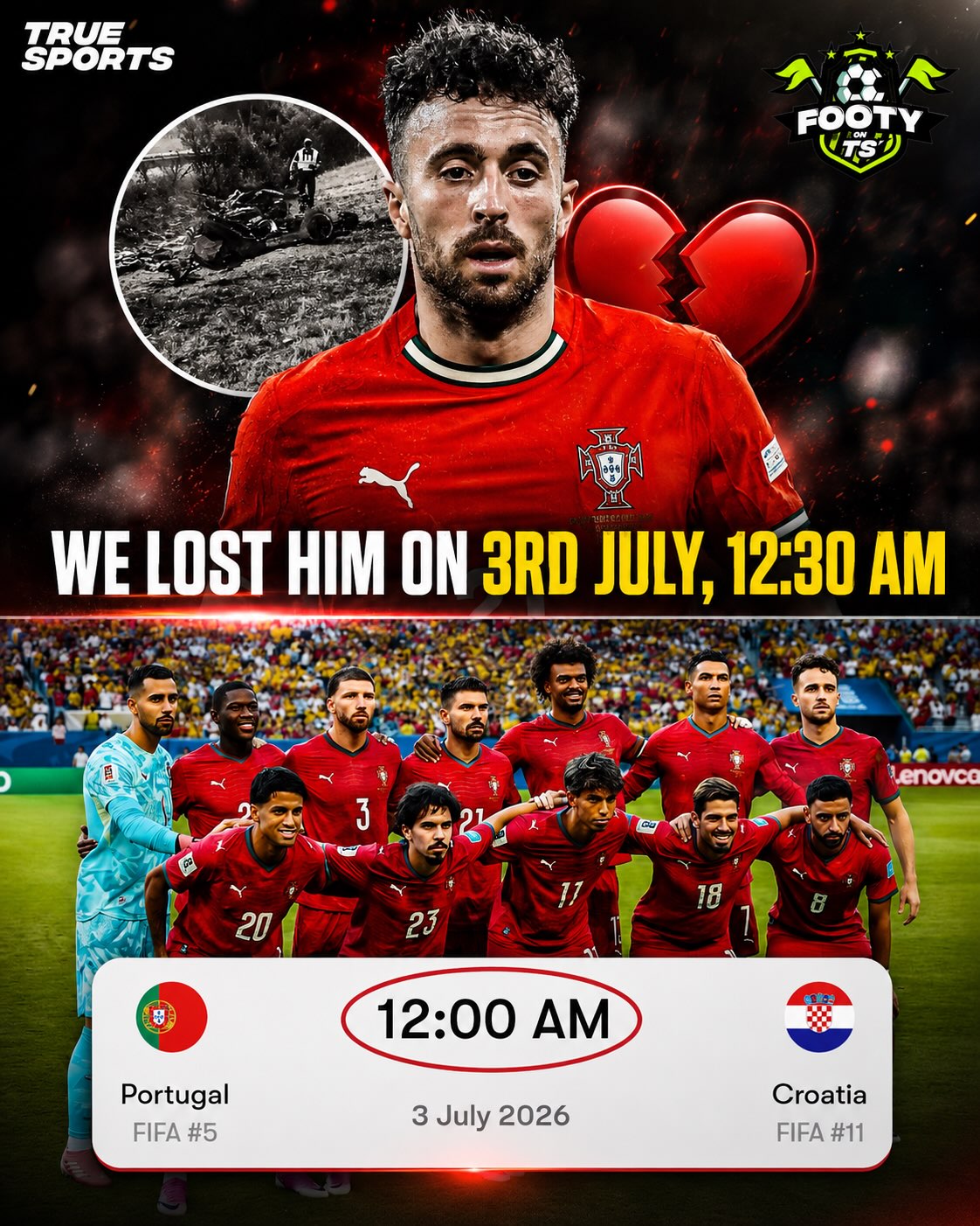 Portugal face Croatia exactly one year after the passing of Diogo Jota. ❤️🇵🇹

Throughout this World Cup, every Portuguese player has worn a bracelet with their own name and Diogo Jota’s.

He’ll be with them once again tonight.

26+1. Diogo Forever. ❤️