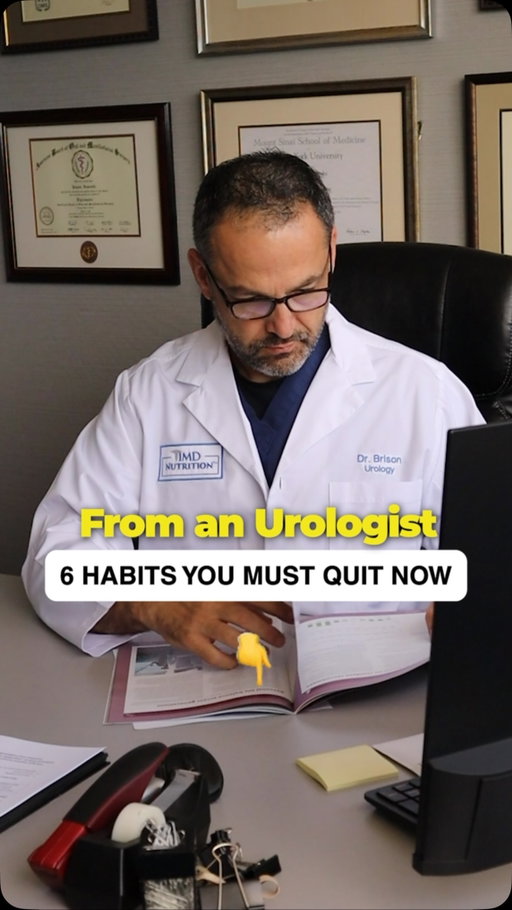 6 HABITS YOU MUST QUIT NOW! 🛑🚽

Think your daily routine is harmless? Board-certified urologist Dr. Brison is sharing 6 everyday habits you need to quit right now to protect your urinary system. 📉✨

Small changes can make a massive difference in how you feel. Here are the habits you need to break:

1️⃣ Holding it in too long – Ignoring the urge to go places unnecessary stress on your bladder muscles. ⏰
2️⃣ Not drinking enough water – Chronic dehydration concentrates your urine, which can irritate your bladder lining. 💧
3️⃣ Overdoing the caffeine – Coffee, energy drinks, and sodas act as major bladder irritants. ☕
4️⃣ Straining on the toilet – Putting too much pressure on your pelvic floor can weaken muscles over time. ✋
5️⃣ Slouching while you go – Poor posture prevents your bladder from emptying completely. 🪑
6️⃣ Too many artificial sweeteners – Just like caffeine, these can trigger sudden urgency and irritation. 🥤x

Which of these habits are you guilty of? Let us know below! 💬

At 1MD Nutrition, we are a team of medical professionals dedicated to helping you live a healthier, longer life. We combine the best of science and nature to create high-quality supplements that support your overall well-being. From urinary tract support to joint health, we provide doctor-formulated solutions to help you thrive. 

Because Your health is Our Mission! 🧬🌿

#1MD #Urology #BladderHealth #HealthyHabits #WellnessTips