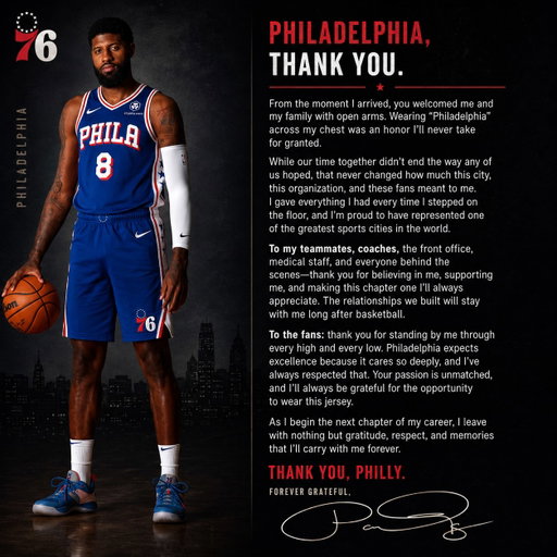 Thank you Philly!! Thank you @sixers 🙏🏾