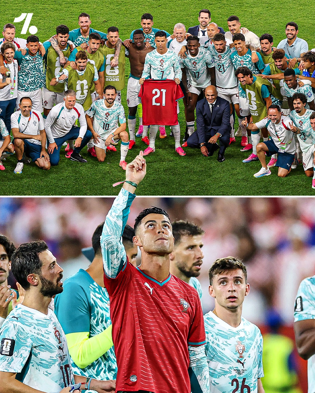 Cristiano Ronaldo and the full Portugal squad show their respects to Diogo Jota who passed away exactly one year ago today 🇵🇹❤️