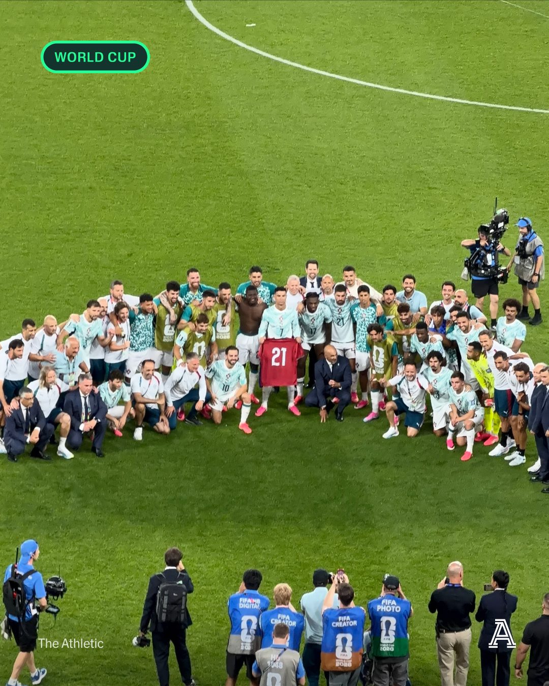 There are layers to the emotion for Portugal players and fans — tomorrow marks the one year anniversary of the passing of Diogo Jota.

Ronaldo stands with tears in his eyes as the Portugal players applaud their fans, leading the team around the pitch with Diogo Jota's 21 jersey on.

For a moment, he was heading home in what is likely his last World Cup at the age of 41.

The dream is still on.