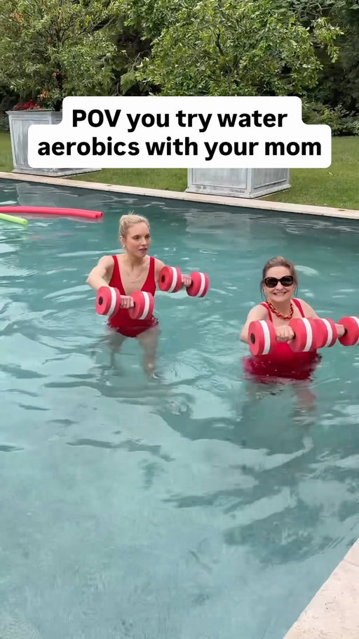 Heavy on the water, light on the aerobics… 👙 🏊 #wateraerobics #motherdaughter