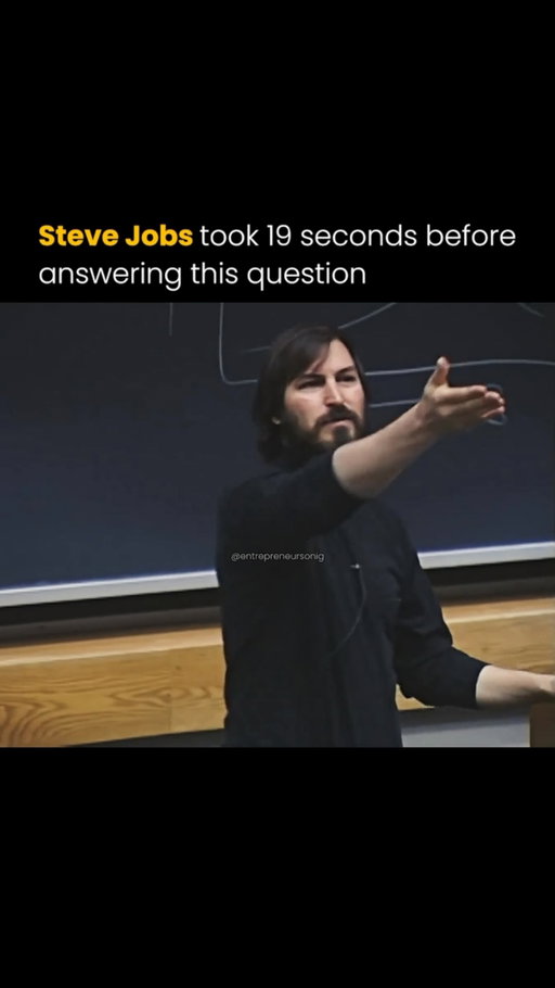 During a 1992 Q&A session at MIT’s Sloan School of Management, a student asked him what he had learned at Apple that he was applying at NeXT. 

Instead of responding immediately, Jobs paused for around 18 seconds.

The moment reflects a core part of how Steve Jobs approached leadership during his time at Apple Inc. and later at NeXT. 

It also highlights a broader idea often seen in his leadership style, patience, observation, and thinking before responding.

Follow (@entrepreneursonig) for everything related to entrepreneurs.

Media: MIT Video Production