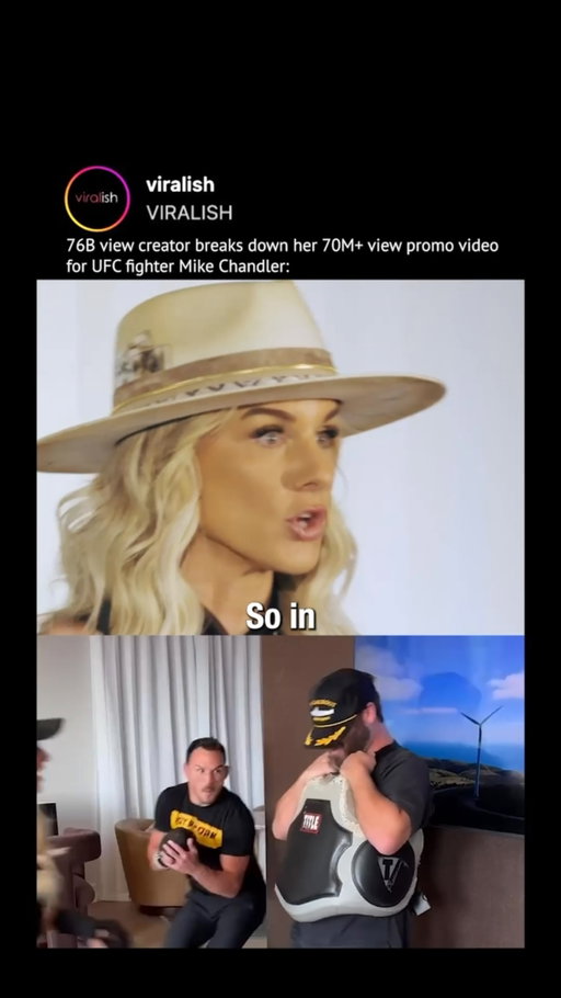 Breaking down a collab between us & Mike Chandler to get 72M views worth of publicity 48 hours into his fight announcement 

I’m adley kinsman, one of metas most viral female creators 

If you liked this and want more value on how create content that gets your brand in-front of a global audience 

Follow me and comment STD for one of my favourite methods to creating viral hooks