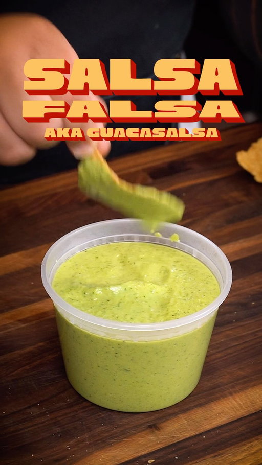 Salsa Falsa (aka Guacasalsa). The most viral salsa I’ve made. Creamy, tangy, and not what you think it is. Drop a 🥑 . #Salsa101