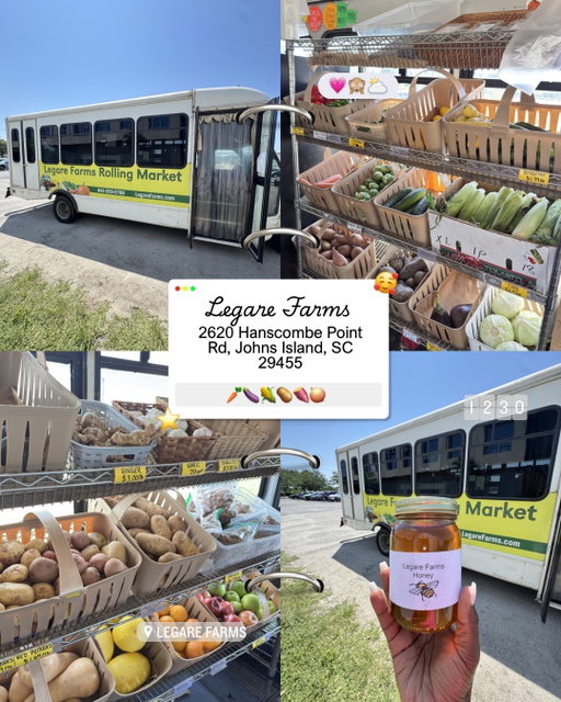 🥕 Guess I don’t have to worry about grocery shopping this weekend! 🛒✨

Thanks to @legarefarms Rolling Market pulling up to my job, I was able to grab fresh, locally grown produce without ever leaving the office. How convenient is that?!

My haul included:
🥑 Avocados
🍆 Eggplant
🍠 Sweet potatoes
🫑 Squash
🍯 Local honey
…and a few other fresh finds to keep me stocked for the week!

As someone who loves supporting local and eating fresh, this was such a win. If you see the Rolling Market in your area, definitely stop by and shop local.

Want to know where they’ll be next? Check out Legare Farms’ website and follow their schedule so you don’t miss them when they roll into your neighborhood or workplace! 🚍🌽💚

Have you ever shopped from a mobile farmers market? 👇🏾

#CHSVeggieBae #LegareFarms #RollingMarket #ShopLocal #CharlestonSC CharlestonFoodie FreshProduce FarmFresh SupportLocal