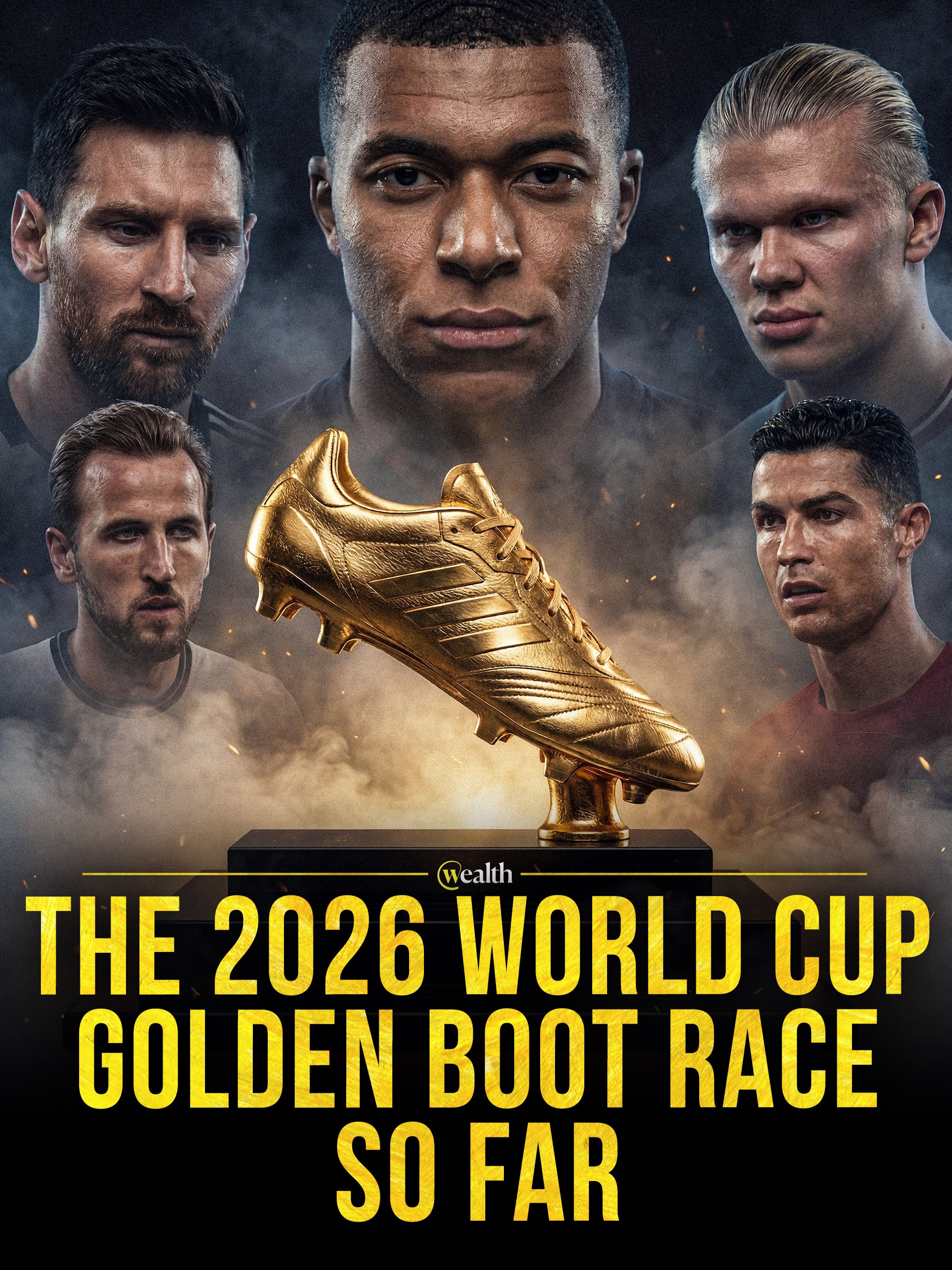 The 2026 World Cup Golden Boot race is tightening. ⚽️

Lionel Messi and Kylian Mbappé entered July 3 tied on six goals, with Harry Kane and Erling Haaland on five. FIFA’s group-stage stats also placed Ousmane Dembélé, Vinícius Júnior and Mikel Oyarzabal among the leading scorers on four.

The race is unfolding as the tournament moves deeper into the knockout bracket across the United States, Canada and Mexico. In a 104-match World Cup, a single knockout brace can change the order quickly.

#FIFAWorldCup #WorldCup2026 #GoldenBoot #LionelMessi #KylianMbappe