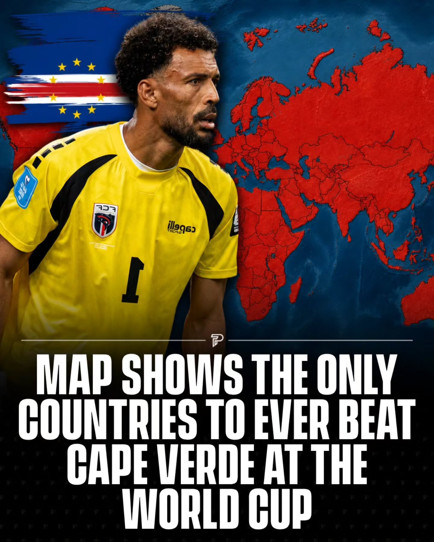 A viral map is making the rounds online after claiming to show every country that has ever beaten Cape Verde at the FIFA World Cup.

Since this will be Cape Verde's first-ever World Cup appearance, no nation has ever defeated them at the tournament. It's a fun map celebrating their historic debut on football's biggest stage.

It's a clever football joke that's gone viral, highlighting the country's unbeaten "World Cup record."

#viral #pubity