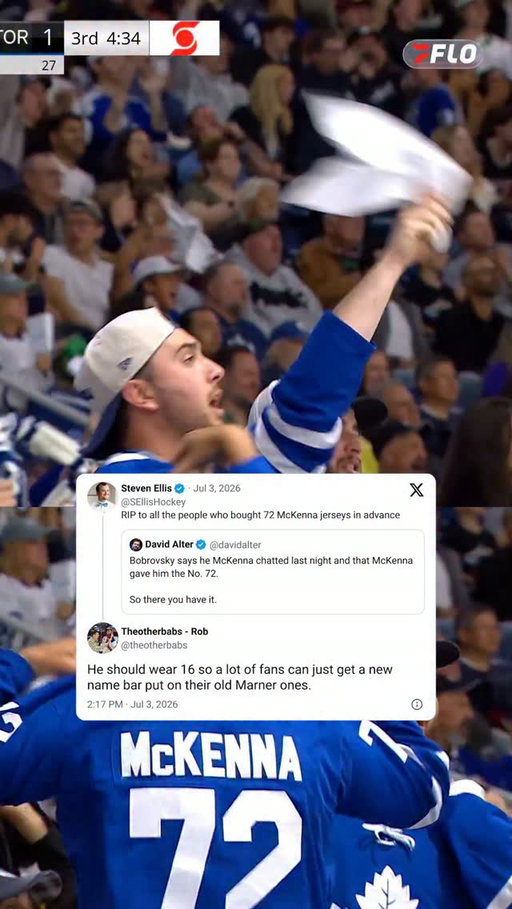I guess those #72 jerseys will get swapped to Bobrovsky name bars too.

#nhl #torontomapleleafs