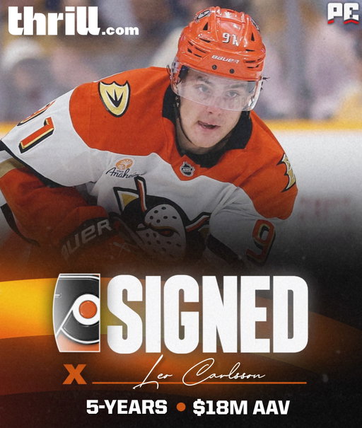 WOW.

The Philadelphia Flyers have offersheeted Leo Carlsson to a five-year deal worth $18M AAV.

Anaheim has one week to match the offer. If they don't, they'll receive four first-round picks from Philadelphia.