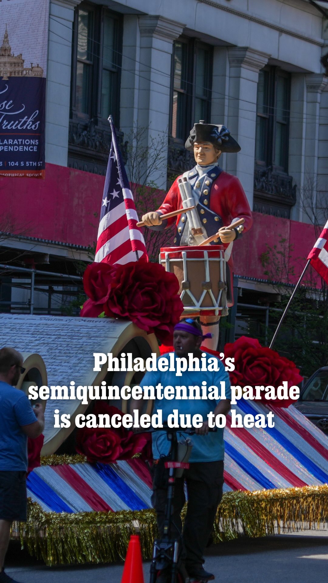 The major heat wave has certainly impacted events for the nation’s 250th anniversary locally, including today’s parade and yesterday’s Salute to Service concert with Queen Latifah.

But this isn’t just a Philly thing.

Dozens of parades, celebrations, and fireworks shows have been postponed, re-imagined, or cancelled entirely because of the dangerous heat conditions.

That’s according to Newsweek, which is keeping a list of the rolling cancellations, which stretch from Delaware to Southern Colorado so far.

The extreme weather is pushing temperatures of over 100 degrees across the Northeast throughout the long holiday weekend.

Head to the link in our bio for live updates on the city’s celebrations.

📝 by @emdrums / Staff
📹 by @gabrielncoffey / Staff