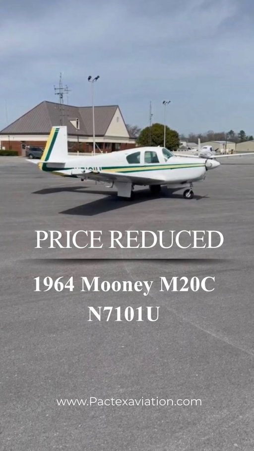 PRICE REDUCED 

1964 Mooney M20C | N7101U

Now just $63,250 (Previously $72,500)

Looking for an affordable, efficient cross-country aircraft? This classic Mooney M20C offers the legendary speed and efficiency Mooney pilots love at an even better value.

Fast. Efficient. Reliable.
Available now through PacTex Aviation.

Message us for complete specs, logbooks, additional photos, or to schedule a showing.

#mooneyaircraft #aircraftsales #aircraftforsale #mooneyairplane #generalaviation