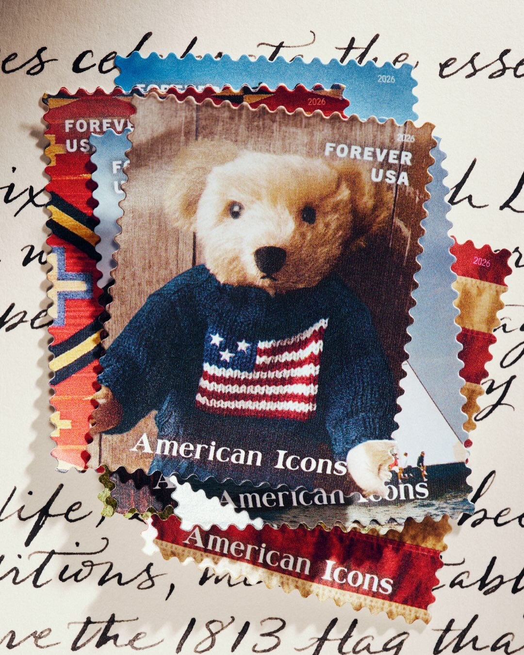 A love letter to America on its birthday.
 
In honor of our nation’s 250th anniversary, Ralph Lauren curated “American Icons” for the U.S. Postal Service—13 stamps celebrating the essence of our country.
 
From the Teddy Bear representing compassion to the Horses embodying the spirit of freedom, the Diné (Navajo) Blanket honoring traditional artistry, and the Faithful Dog and Pickup Truck capturing loyalty and hard work, each icon reflects the values that unite us.
 
Learn more about “American Icons” via the link in bio.
 
#RalphLauren #USPSxRL #AmericanIconsStamps #America250