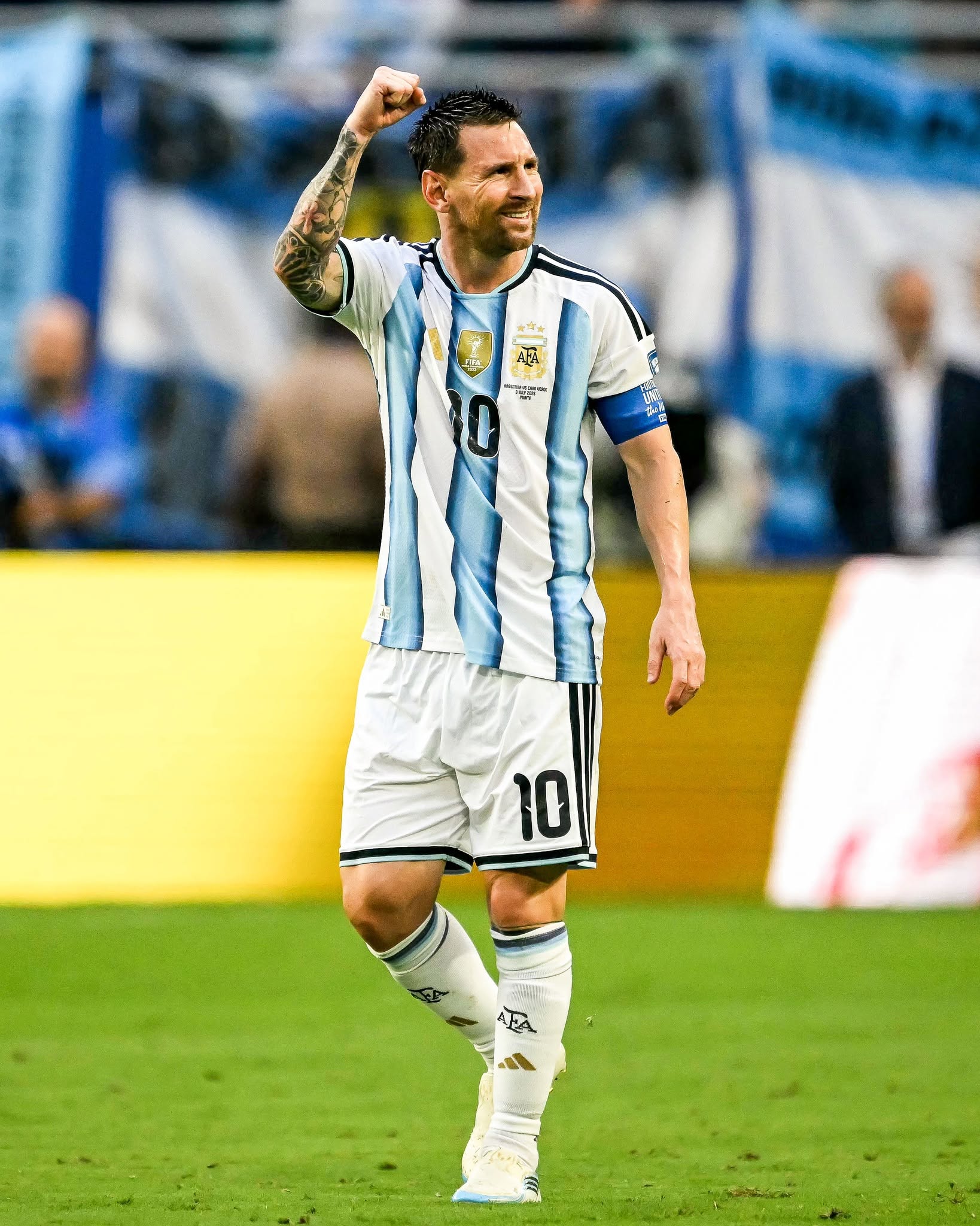 Leo Messi has scored in 𝐄𝐈𝐆𝐇𝐓 straight World Cup games. 

Unstoppable 💪🇦🇷
