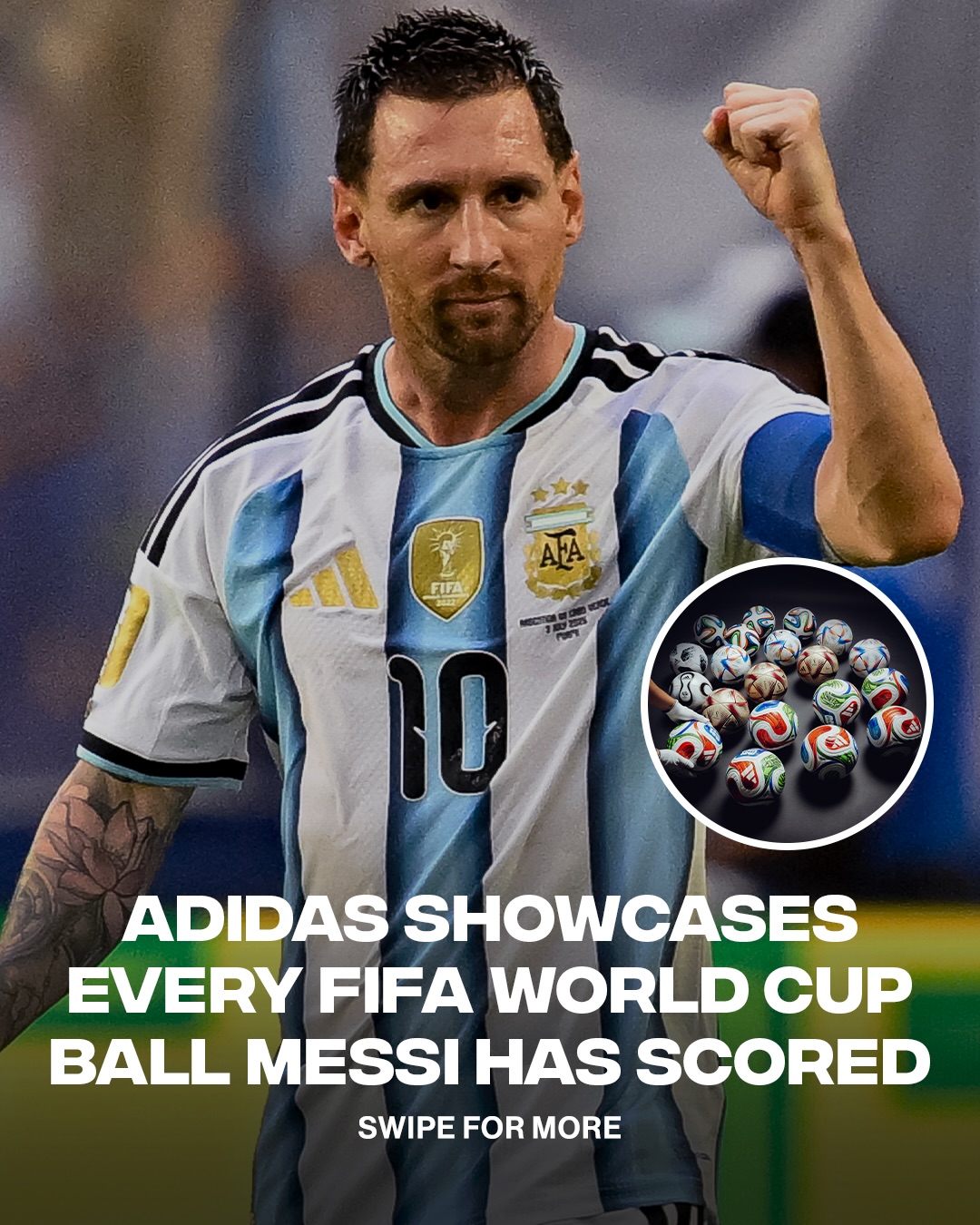 Leo Messi’s 20th FIFA World Cup goal came against Cabo Verde in the round of 32, and his scoring streak continues 🔥⚽️

📸: Getty / @adidasfootball