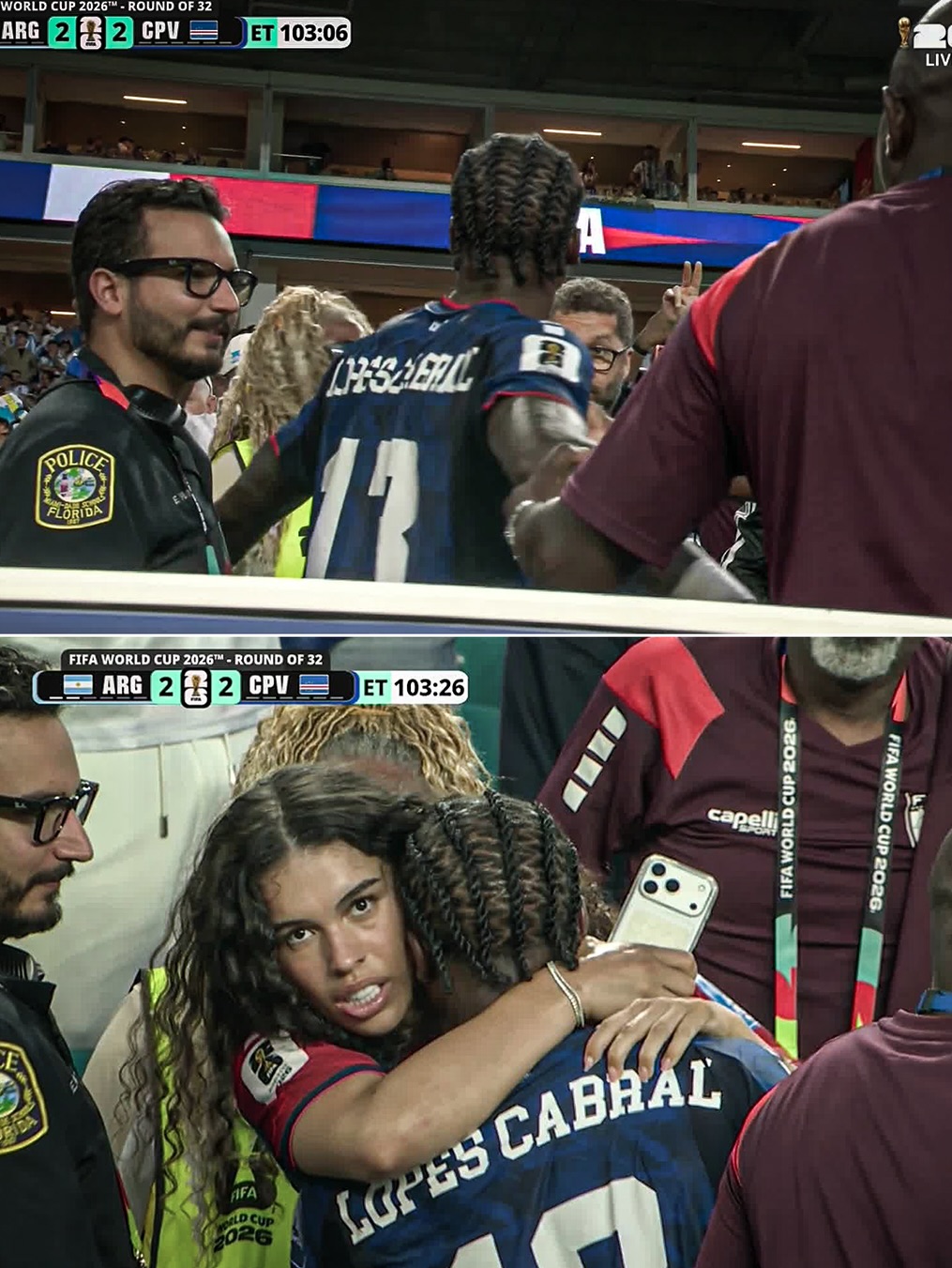 Sidny Lopes Cabral went into the crowd after his extra time equalizer 🥹

Look what it means to Cape Verde 💙