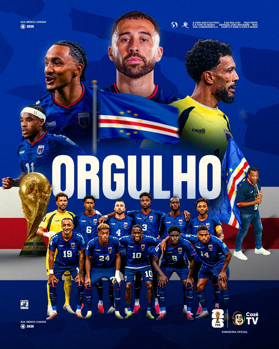 Cabo Verde se despede da Copa do Mundo. De cabeça erguida, como quem merece, fez a história e honrou a sua Seleção. 👏🇨🇻

🚨 𝐒𝐄 𝐓𝐄𝐌 𝐂𝐎𝐏𝐀, 𝐄𝐒𝐐𝐔𝐄𝐂𝐄! É na CazéTV! 🤩📺

#CoberturaCazéTV #CopaNaCazéTV #cztv06 #cztv23 #cztv11 #cztv25 #cztv12