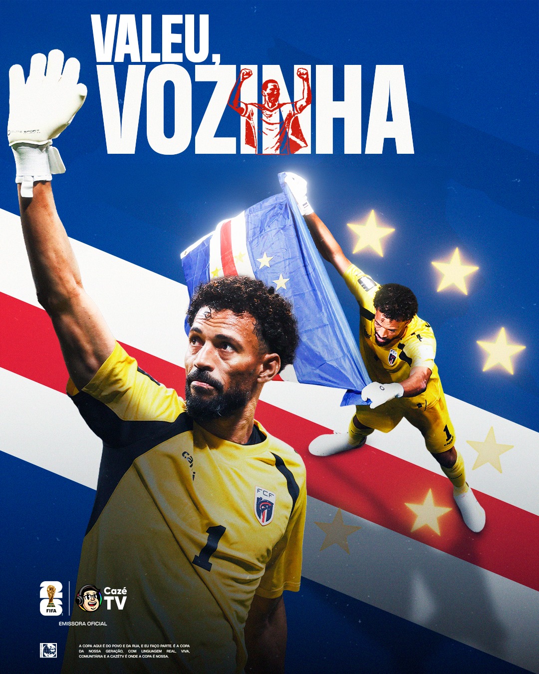 Despedida desse cara que se lançou aos olhos do mundo (finalmente) e mostrou que veio pra ficar! Vivemos a história e foi lindo! Que trajetória do goleiro de Cabo Verde! 🇨🇻 

🚨 𝐒𝐄 𝐓𝐄𝐌 𝐂𝐎𝐏𝐀, 𝐄𝐒𝐐𝐔𝐄𝐂𝐄! É na CazéTV! 🤩📺

#CoberturaCazéTV #CopaNaCazéTV #cztv06 #cztv23 #cztv11 #cztv25 #cztv12