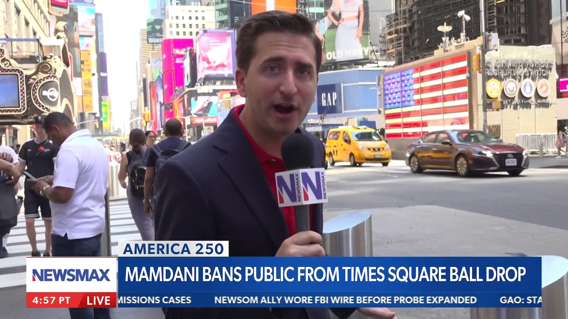 The public is banned - thanks to an order by socialist Mayor Zohran Mamdani - from attending an America 250 ball drop in the heart of NYC. "Rob Schmitt Tonight" producer Brent asked people how they feel about the move.