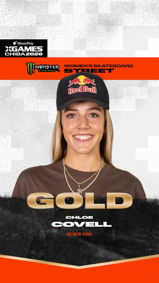 @chlo_the_flo wins GOLD for @xgames_newyork in @monsterenergy Women’s Skateboard Street at @moonpay X Games Chiba 2026 🥇