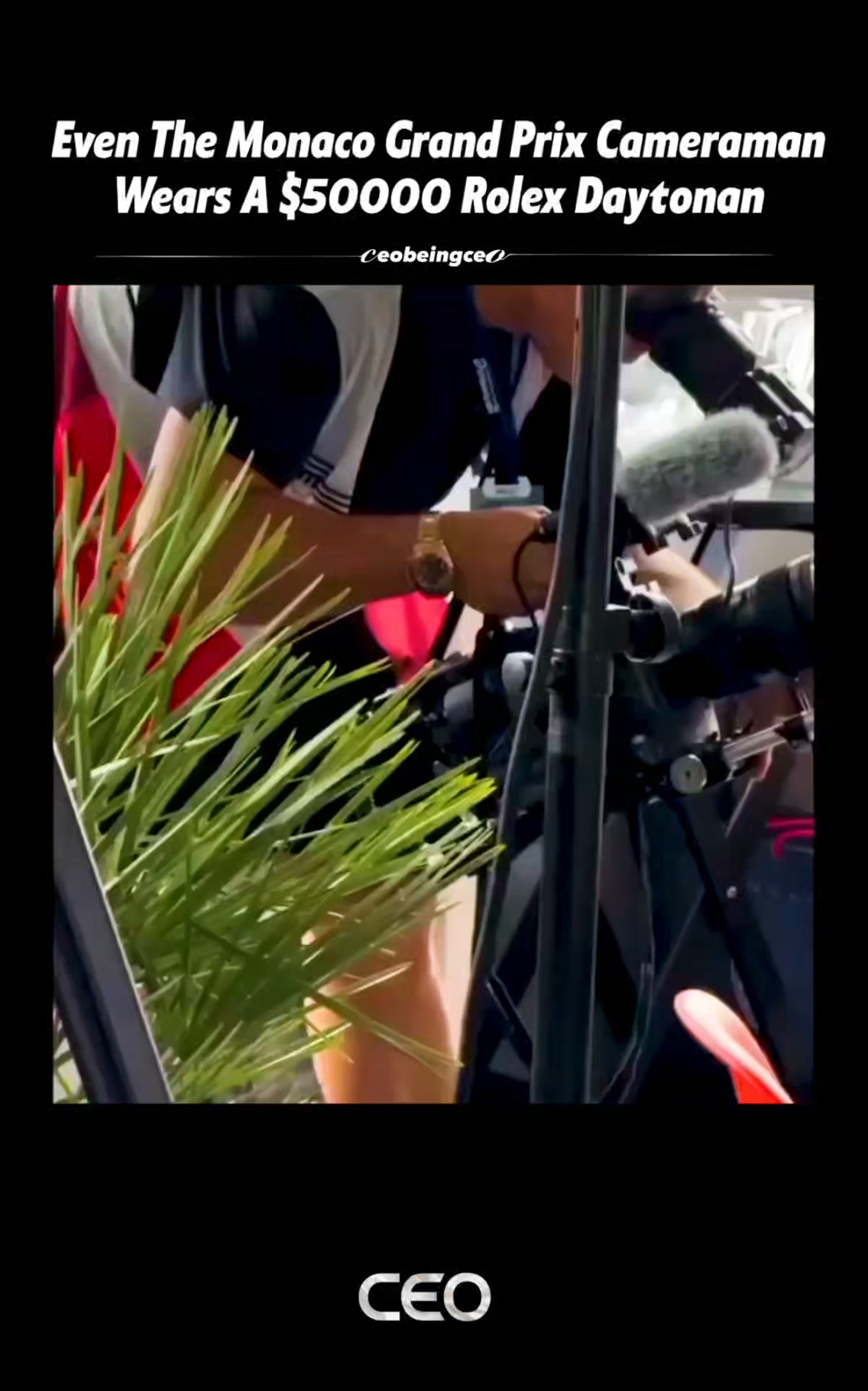 At Monaco, luxury doesn’t stop with the cars — it extends to the people behind the cameras. During the Grand Prix, a trackside cameraman was spotted wearing a Rolex Daytona worth around $50,000 while capturing the fastest race in the world.

The Daytona isn’t just a watch, it’s a motorsport icon. Built for precision timing, racing heritage, and endurance, it feels perfectly at home on an F1 circuit — even on the wrist of the man filming the action.

This is Monaco for you. When Formula 1 meets the playground of billionaires, even the details behind the scenes are pure luxury.

Follow (us) @ceobeingceo for more!!

#Monaco #rolexdaytona #luxurywatch #grandprix #wealth