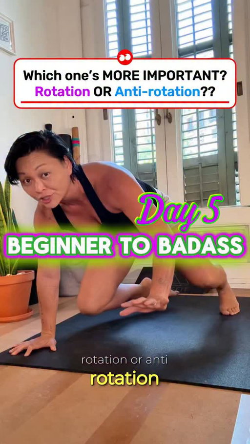 Day 5: Beginner to Badass series 🧐 Rotation or anti rotation?? Trainers online can’t agree and I USED to be one of the ones picking a side.

🌞Summer Challenge launches in 2 DAYS!! 🎉🎉
July 6th, two workouts a week pairing bodyweight Flow & Strength!
Built exactly on this multiplanar benefit approach.

👉 START your 7-day free trial & HUGE SUMMER SALE NOW!!
🎉🎉🎉🎉🎉🎉🎉🎉