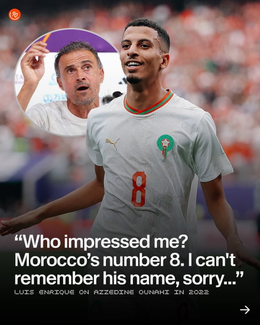 Azzedine Ounahi is made for football’s biggest stage. You can go an entire league season without hearing his name come up once, but as soon as the World Cup rolls around, he’s back out of hibernation to keep Morocco’s midfield ticking. 

In 2022, following the Atlas Lions’ RO16 win over Spain, many pointed to Yassine Bounou as the star of that particular show. Not Luis Enrique. He spent his post-match press conference heaping praise on one man. Back then, he knew only his number. Now, Azzedine Ounahi is rightfully a household name.