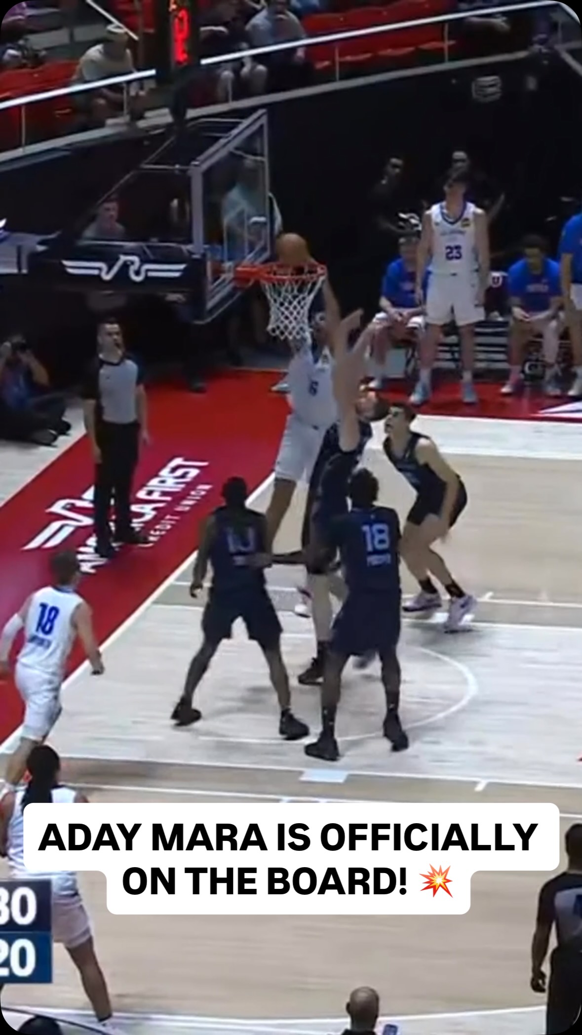 @adaymara15 going to work in the paint 😤 He secures his first points of the Salt Lake City Summer League! Watch on Prime & ESPNU <link in bio>