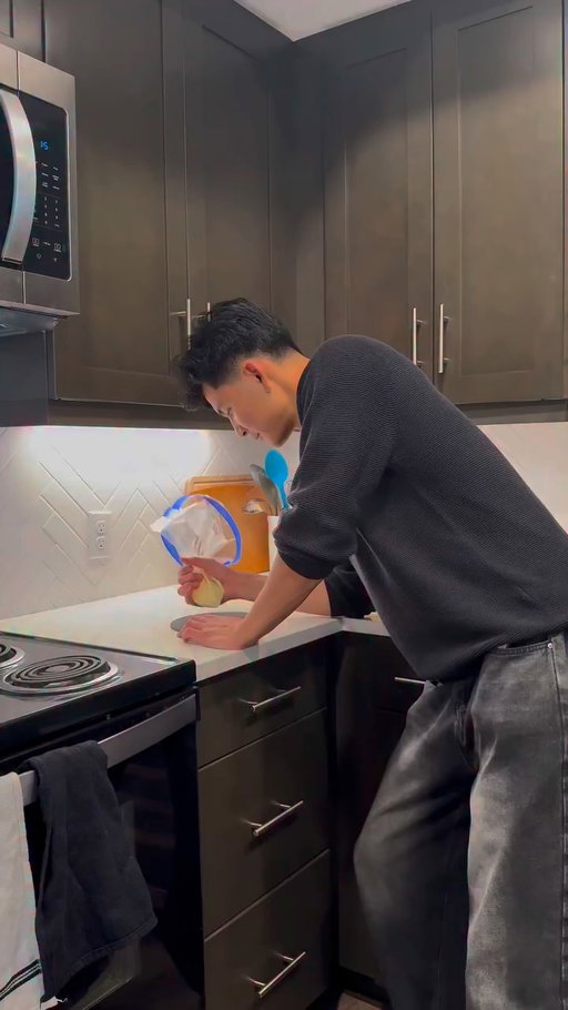 Kitchen Techniques Ep. 3: DIY Piping Bags

Did you know? You can make a piping bag (aka a “cornet”) from parchment paper?

It’s better for the environment, and it actually provides more control for detailed work. Here’s how a pastry chef taught me to make it:

1. Cut a piece of parchment paper into a triangle 
2. Orient the triangle with the longest side facing you and the right angle pointing away
3. Roll one side corner inward toward the top center point to start the funnel
4. Wrap the opposite side corner all the way around the outside to meet at the back
5. Pull the overlapping paper corners to tighten the tip until the bottom hole closes completely
6. Fold the top overlapping points downward into the bag to lock the shape in place
7. Fill the bag only halfway to prevent spilling out the back
8. Fold the top down securely like a toothpaste tube, and snip the tip to size

If you want to learn more restaurant techniques, then follow me as I share all the industry secrets. Happy cookin!

#bakingtips #cookingtechniques #homecook #pipingbag