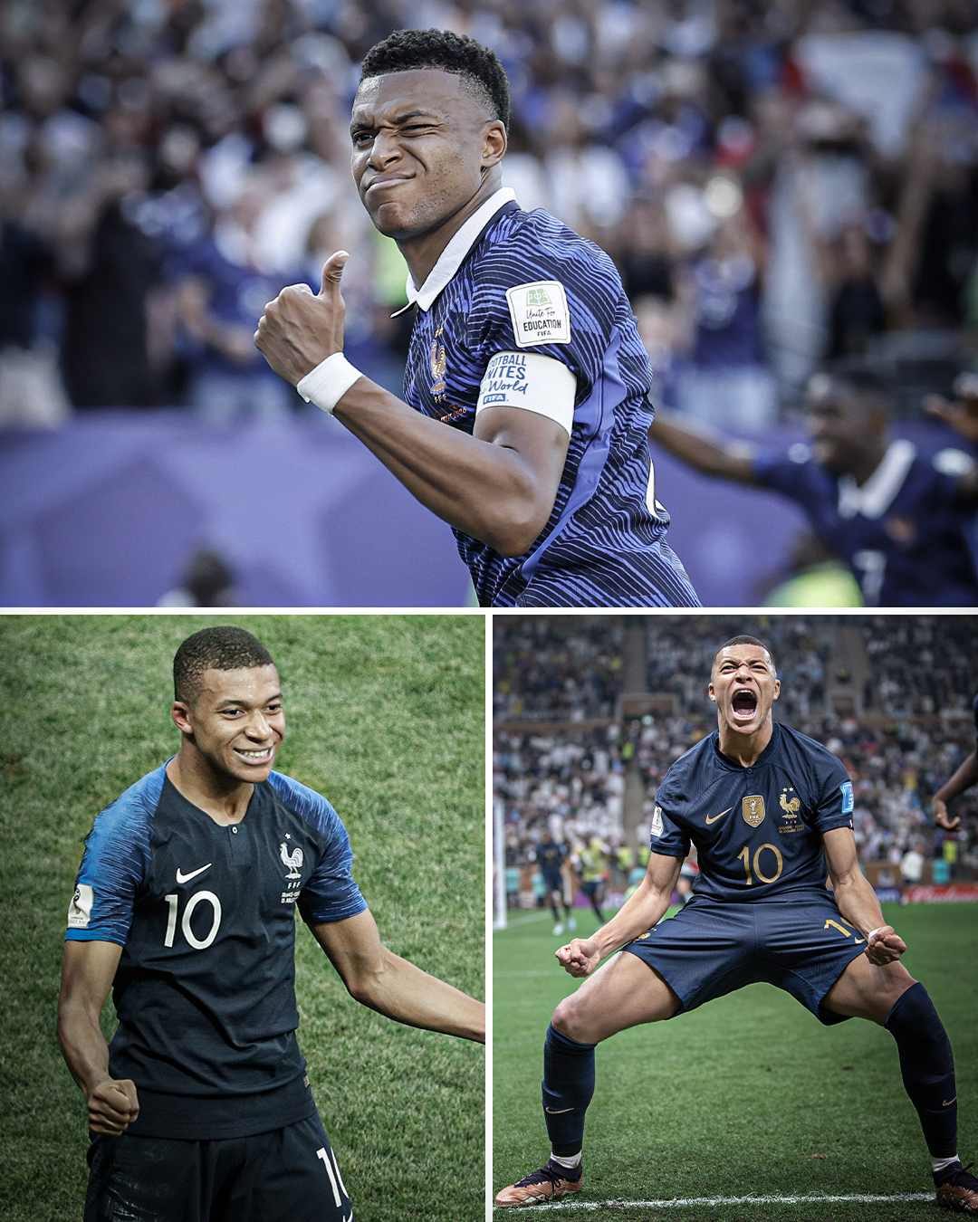 Kylian Mbappé is now the ONLY player to score 3+ goals in the knockout stage in THREE different World Cups 👑

🇫🇷 3 in 2018
🇫🇷 5 in 2022
🇫🇷 3 so far in 2026