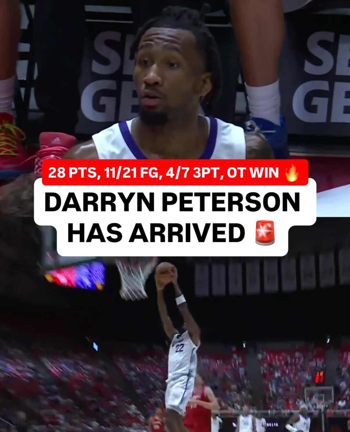 DARRYN PETERSON LEADS THE JAZZ TO A WILD OT WIN IN SUMMER LEAGUE DEBUT 😤🙌