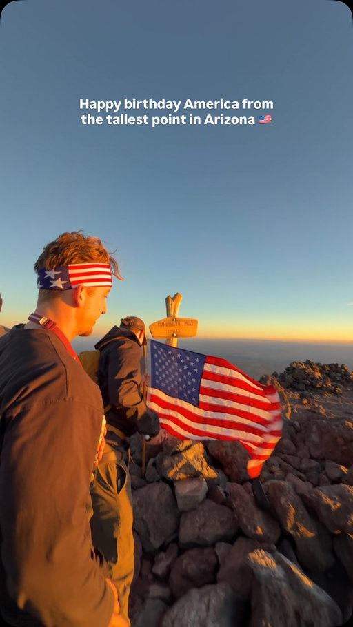 Happy birthday America from the tallest point in Arizona 🇺🇸