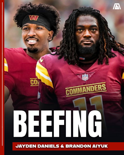 Brandon Aiyuk may have just flushed the last chance he had in the NFL after starting beef with the star QB of the team he claimed he would be playing for next season … 💀 

Aiyuk went right at Jayden Daniels on his IG story, days after a #49ers fan hit the #Commanders QB with a wild chant at a soccer match. 

Aiyuk mocked the idea of Daniels bossing him around: “You’re on my team now, you follow my rules. Boy, I’m a grown man. You’re gonna have to start running behind your momma and I might believe what you’re talking about, but until then, uh-uh.” 

Daniels then clapped back with a Kevin Durant thumbs-down pic.