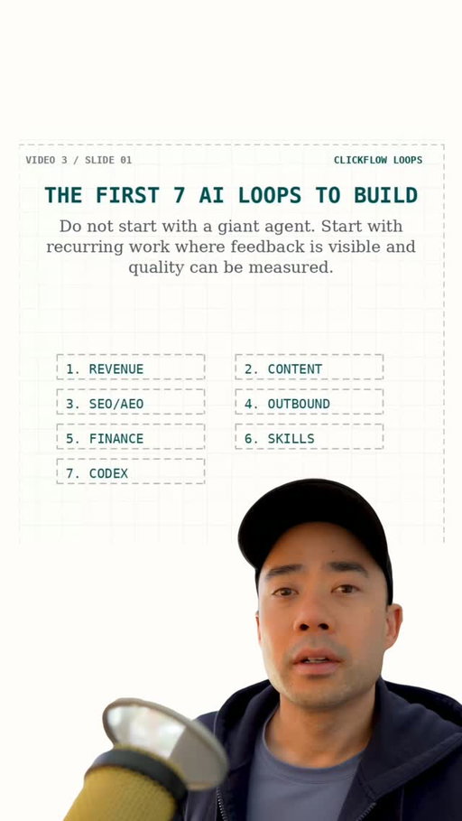 These are the 7 AI loops you need to build first if you want to make money faster.

Comment "LOOPS" and I’ll send you the loops creator skill and repo template.