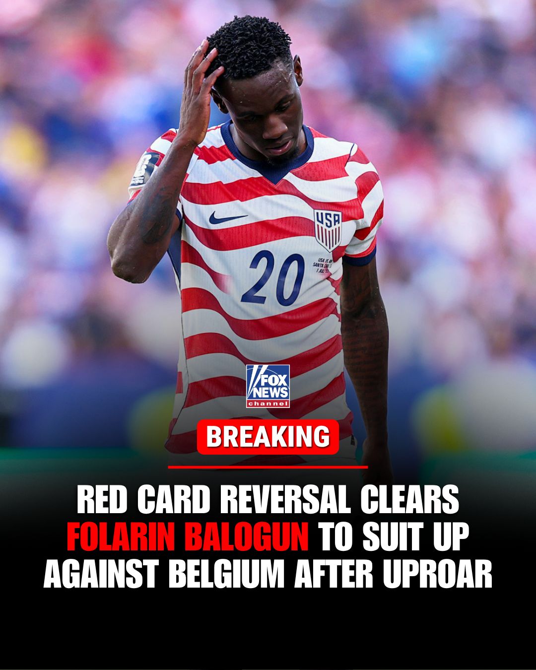In a stunning twist, FIFA has overturned Folarin Balogun's controversial red card, making the USMNT star eligible for Monday's match against Belgium.