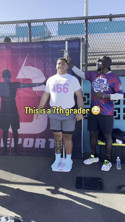 Introducing Bully Mahuka-Kaawa, the most physically imposing 7th grader in Hawaii 😳 @bully.mk1 

He just got an invite to the UA Next 8th Grade All-America game at UA Next Camp in Maui. The future is bright 📈 #uanext
