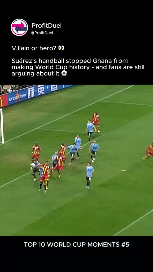 One handball. One red card. One of the most controversial moments in World Cup history. 🇺🇾⚽

Luis Suárez denied Ghana a historic semifinal appearance, creating a football debate that's still alive today.

Hero or villain? 👇

#WorldCup #FootballHistory #LuisSuarez #Soccer #Football
