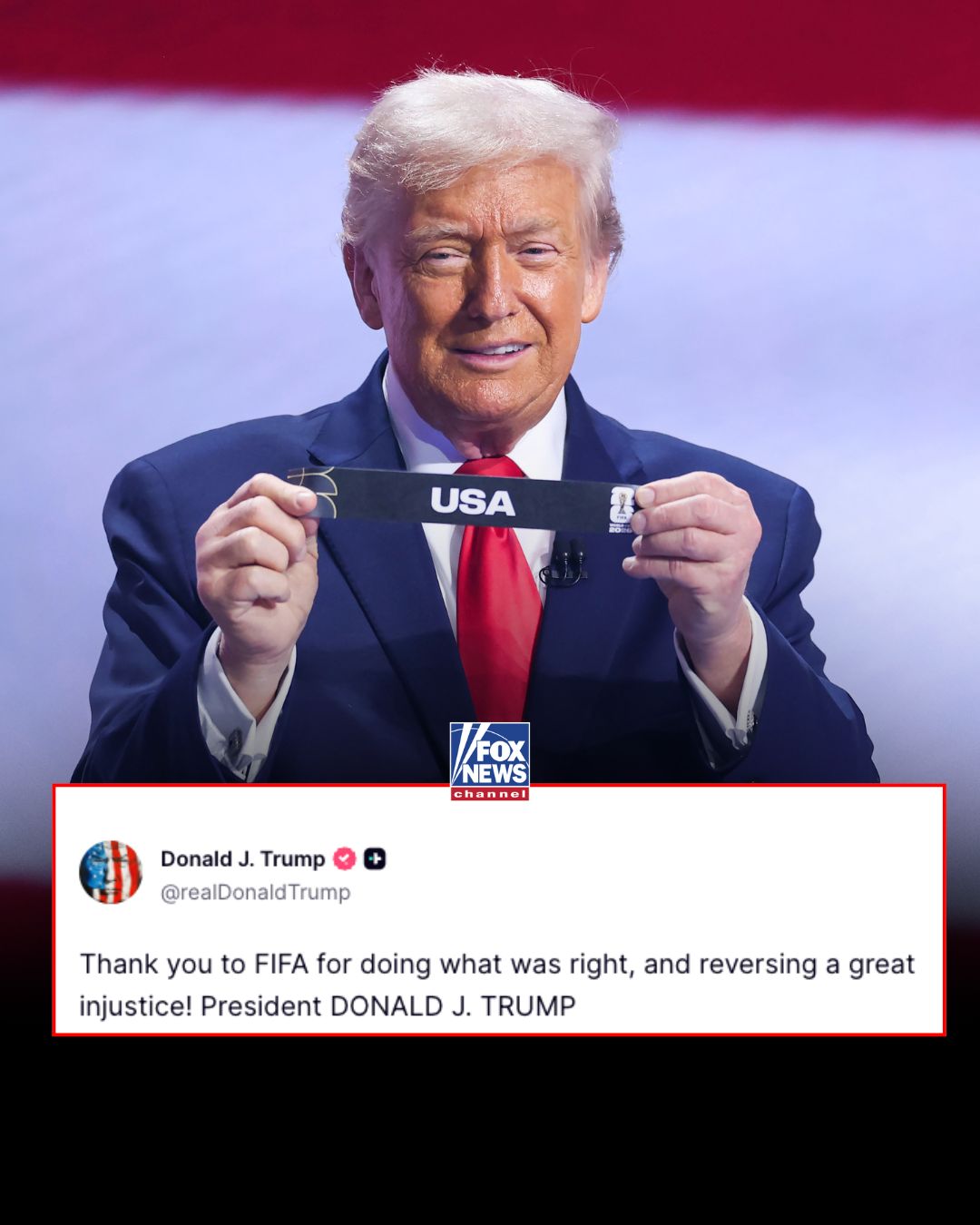 President Trump thanked FIFA for overturning Folarin Balogun's controversial suspension, a decision that clears the Team USA star to suit up against Belgium on Monday.