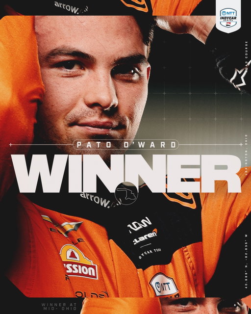 NEVER LOOKED BACK! 💪
 
Pato O’Ward scores his first win of the season at Mid-Ohio!