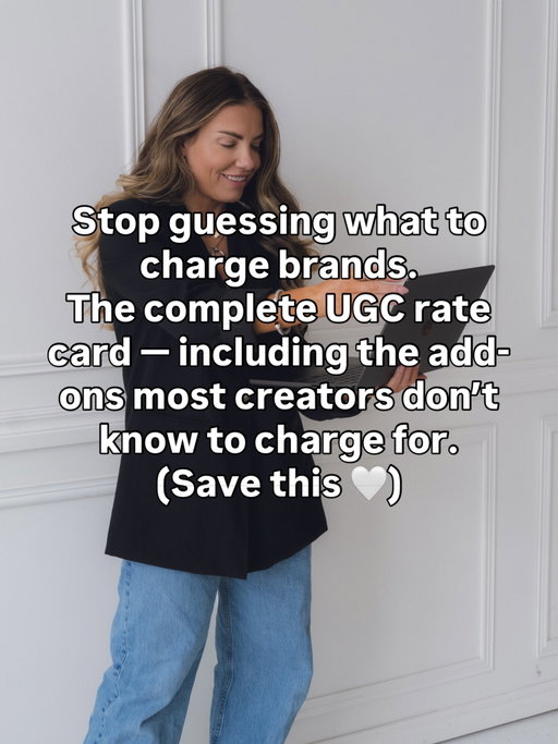 Stop guessing what to charge brands. I made that mistake for months and left thousands of dollars on the table. 

Brands are not going to tell you to charge more. They’re not going to remind you about usage rights, raw footage, or whitelisting. That’s on you to know — and now you do.

Here’s what most UGC creators are leaving on the table:

→ Usage rights (always a separate charge)
→ Raw footage (not included in your base rate)
→ Whitelisting (your name is on their ads — charge for that)
→ Exclusivity (it limits your income, price it like it does)

I’ve worked with 150+ brands including Walmart, L’Oréal, and Charlotte Tilbury. This is the rate structure I use.

Save this post. You’ll need it every time you send an invoice.

Comment GUIDE and I’ll send my free UGC Beginners Guide straight to your DMs so you can start landing paid brand deals from home. 🤍

#ugc #ugccreator #ugctips #ugctipsandtricks #ugcforbeginners
