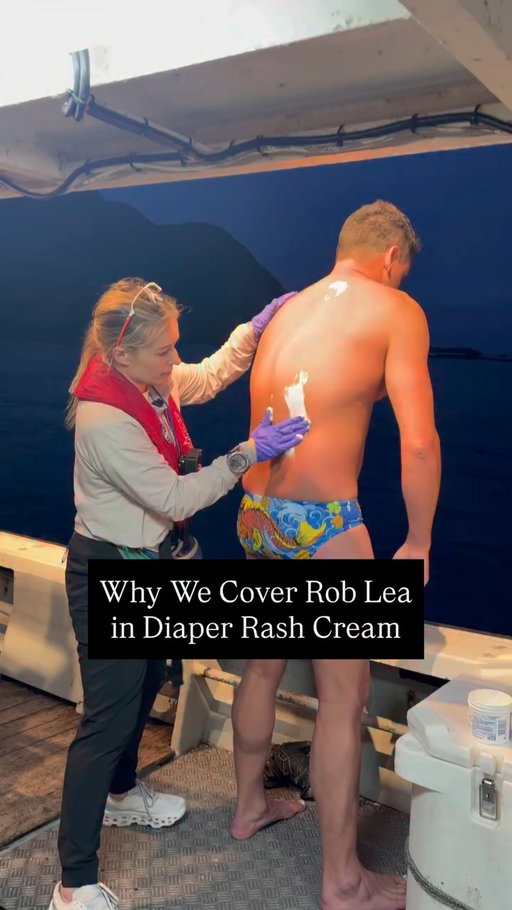 Diaper rash cream, Zinka, and a whole lot of Bag Balm. this is what it takes to survive 11+ hours in the open ocean. ☀️🏊‍♂️ follow @rob.lea and @carolinegleich for more sufferfests! 

For the Tsugaru Strait crossing between Honshu and Hokkaido, there’s no swimming at night, which meant one long day under a brutal UV index. Regular sunscreen taps out at two hours, so we went with 40% zinc oxide diaper cream as a physical barrier built to last up to 12. Bag Balm handled the chafing, or tried to. Salt water still won. 

11 hours, 43 minutes later, Rob climbed out as the third American man and less than 50th person ever to complete the Oceans Seven. So proud of this one.

The full prep breakdown is up now. Thanks @maya.papaya29 for filming!