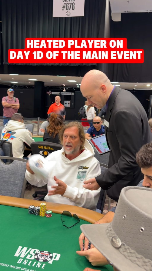 Tempers Flaring Early on Day 1D of the Main Event

Things are already getting heated on Day 1D of the WSOP Main Event.

This player is calling out @martinkabrhel, saying he’s going to bust his tablemate, all while getting staked by @cmoneym21.

The Main Event drama has officially started.